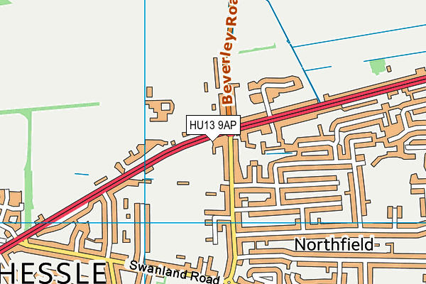 HU13 9AP map - OS VectorMap District (Ordnance Survey)