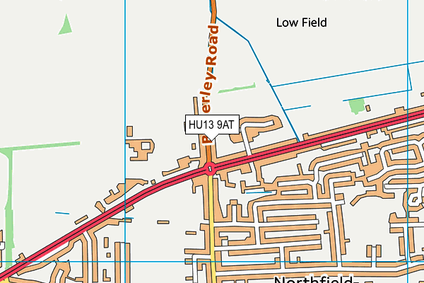 HU13 9AT map - OS VectorMap District (Ordnance Survey)