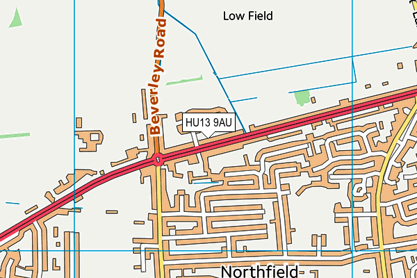 HU13 9AU map - OS VectorMap District (Ordnance Survey)