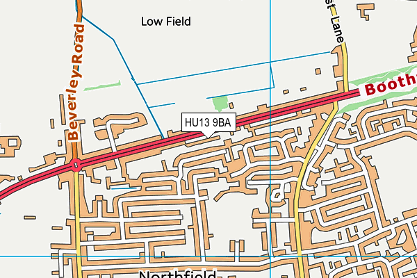 HU13 9BA map - OS VectorMap District (Ordnance Survey)