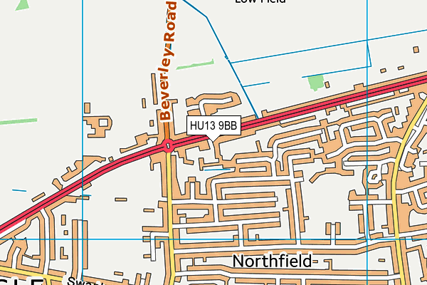 HU13 9BB map - OS VectorMap District (Ordnance Survey)