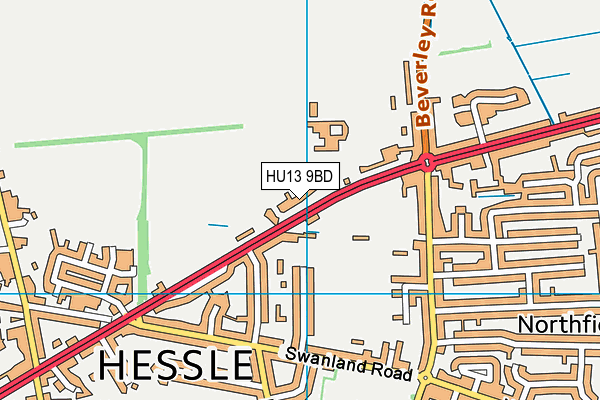 HU13 9BD map - OS VectorMap District (Ordnance Survey)