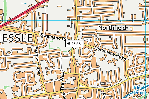 HU13 9BJ map - OS VectorMap District (Ordnance Survey)