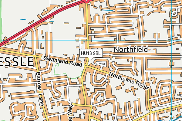 HU13 9BL map - OS VectorMap District (Ordnance Survey)