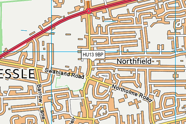 HU13 9BP map - OS VectorMap District (Ordnance Survey)