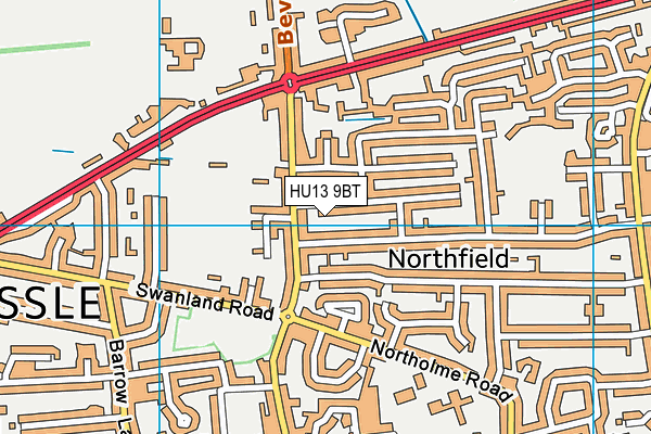 HU13 9BT map - OS VectorMap District (Ordnance Survey)