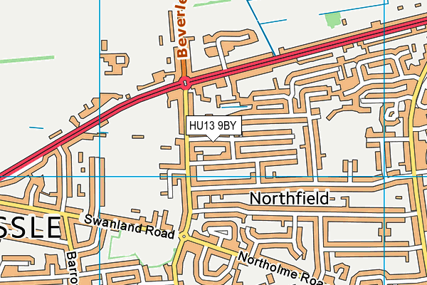 HU13 9BY map - OS VectorMap District (Ordnance Survey)