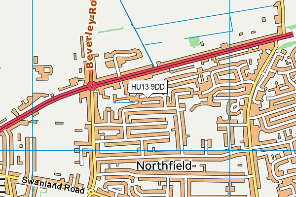 HU13 9DD map - OS VectorMap District (Ordnance Survey)