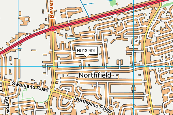 HU13 9DL map - OS VectorMap District (Ordnance Survey)