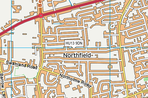 HU13 9DN map - OS VectorMap District (Ordnance Survey)