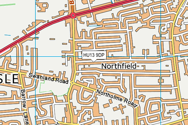 HU13 9DP map - OS VectorMap District (Ordnance Survey)