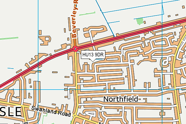 HU13 9DR map - OS VectorMap District (Ordnance Survey)