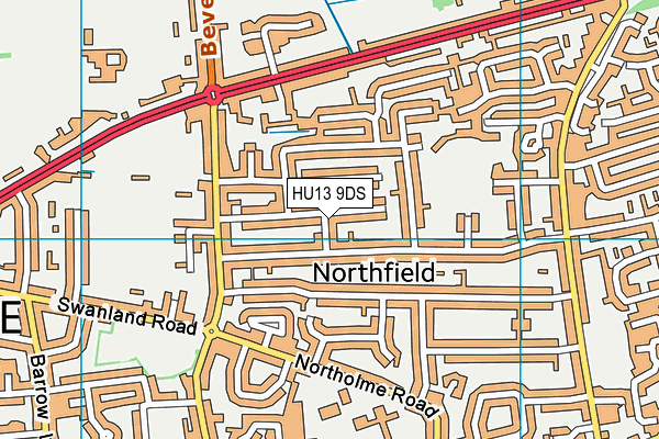HU13 9DS map - OS VectorMap District (Ordnance Survey)