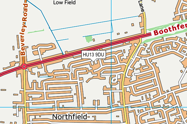 HU13 9DU map - OS VectorMap District (Ordnance Survey)