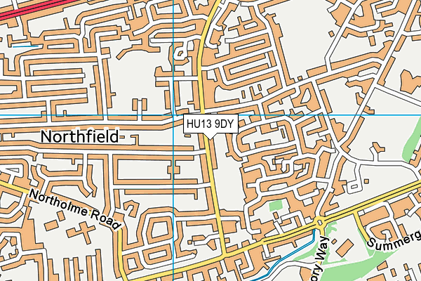 HU13 9DY map - OS VectorMap District (Ordnance Survey)