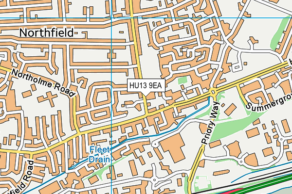 HU13 9EA map - OS VectorMap District (Ordnance Survey)