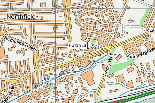 HU13 9EB map - OS VectorMap District (Ordnance Survey)