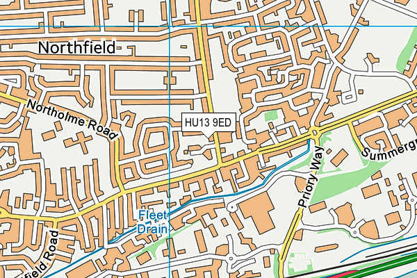 HU13 9ED map - OS VectorMap District (Ordnance Survey)