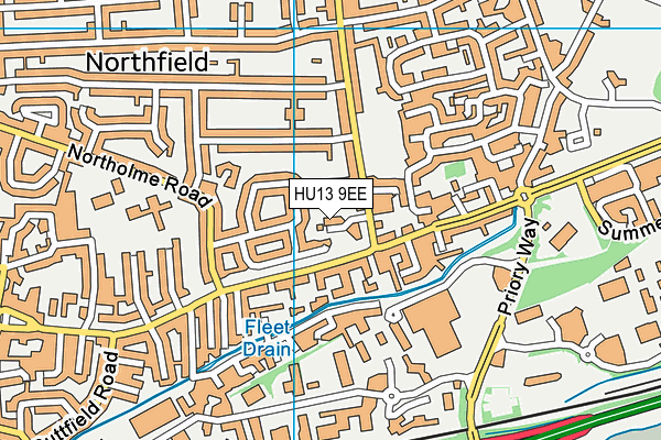 HU13 9EE map - OS VectorMap District (Ordnance Survey)