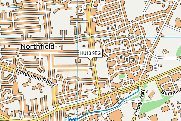 HU13 9EG map - OS VectorMap District (Ordnance Survey)