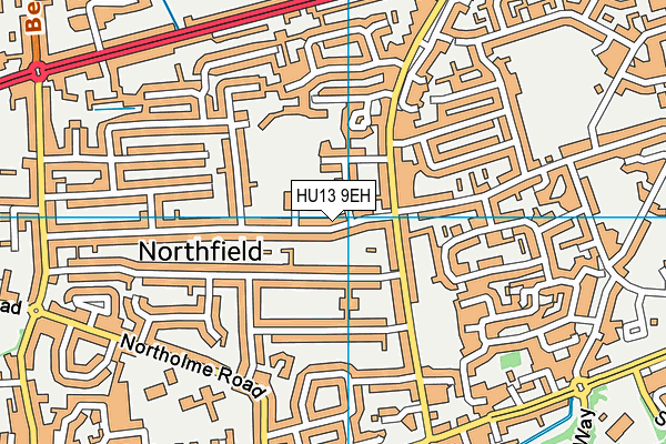 HU13 9EH map - OS VectorMap District (Ordnance Survey)