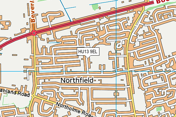 HU13 9EL map - OS VectorMap District (Ordnance Survey)