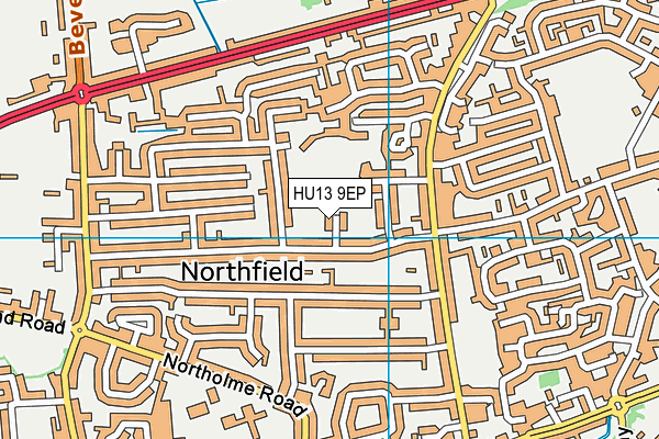 HU13 9EP map - OS VectorMap District (Ordnance Survey)