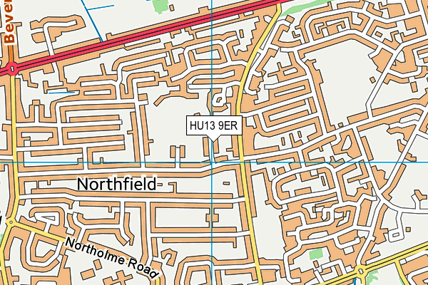 HU13 9ER map - OS VectorMap District (Ordnance Survey)