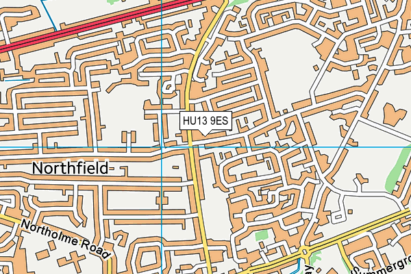 HU13 9ES map - OS VectorMap District (Ordnance Survey)