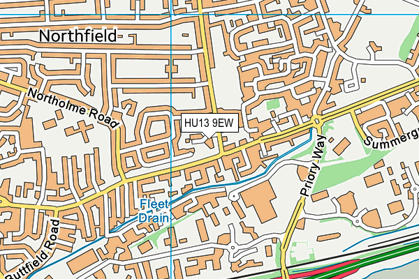 HU13 9EW map - OS VectorMap District (Ordnance Survey)