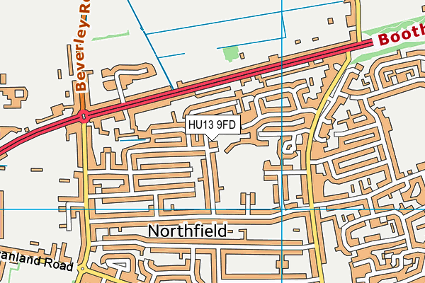 HU13 9FD map - OS VectorMap District (Ordnance Survey)