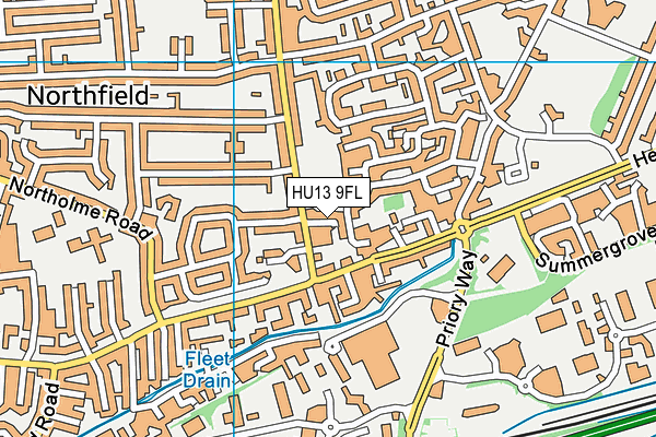 HU13 9FL map - OS VectorMap District (Ordnance Survey)