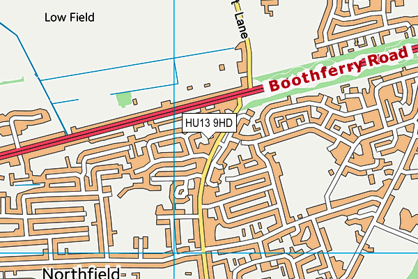 HU13 9HD map - OS VectorMap District (Ordnance Survey)