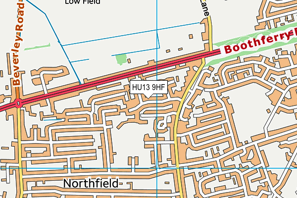 HU13 9HF map - OS VectorMap District (Ordnance Survey)