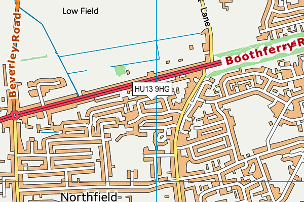 HU13 9HG map - OS VectorMap District (Ordnance Survey)