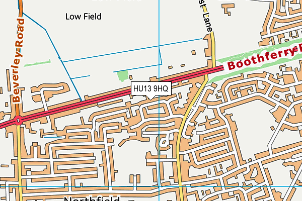 HU13 9HQ map - OS VectorMap District (Ordnance Survey)