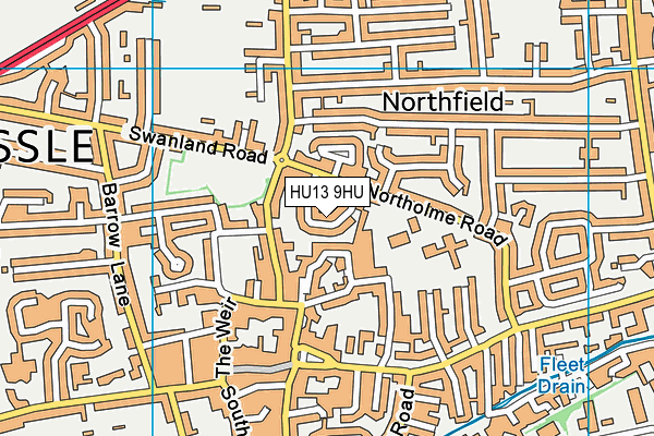 HU13 9HU map - OS VectorMap District (Ordnance Survey)