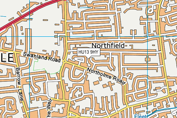 HU13 9HY map - OS VectorMap District (Ordnance Survey)