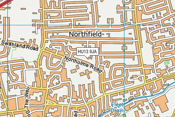 HU13 9JA map - OS VectorMap District (Ordnance Survey)