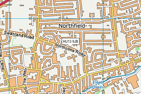 HU13 9JB map - OS VectorMap District (Ordnance Survey)