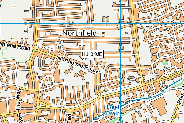 HU13 9JE map - OS VectorMap District (Ordnance Survey)