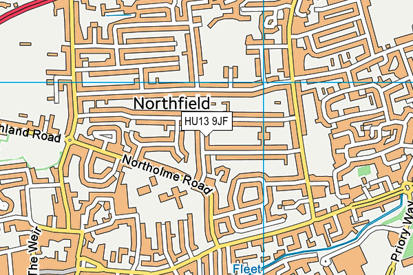 HU13 9JF map - OS VectorMap District (Ordnance Survey)