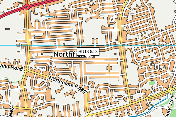 HU13 9JG map - OS VectorMap District (Ordnance Survey)