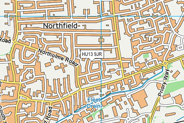 HU13 9JR map - OS VectorMap District (Ordnance Survey)