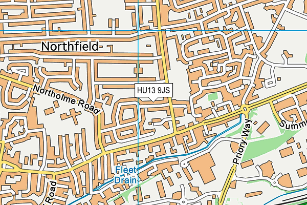 HU13 9JS map - OS VectorMap District (Ordnance Survey)