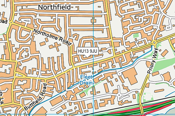 HU13 9JU map - OS VectorMap District (Ordnance Survey)