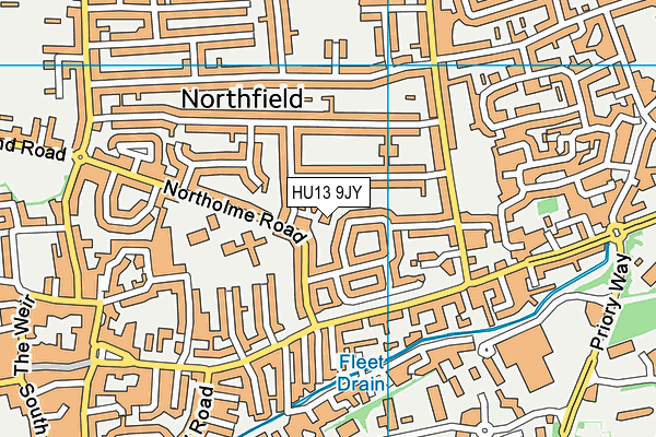 HU13 9JY map - OS VectorMap District (Ordnance Survey)