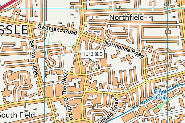 HU13 9LD map - OS VectorMap District (Ordnance Survey)