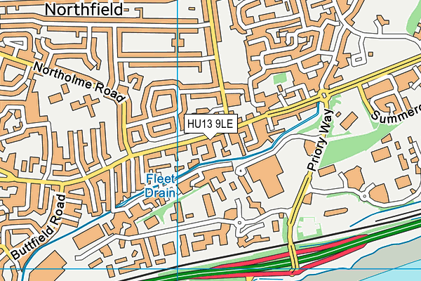 HU13 9LE map - OS VectorMap District (Ordnance Survey)