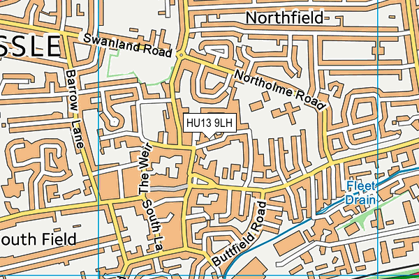 HU13 9LH map - OS VectorMap District (Ordnance Survey)